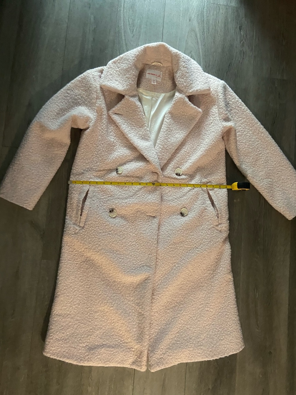 Joe Fresh Light Pink Teddy Bouclé Double-Breasted Coat - Picture 5 of 9